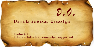 Dimitrievics Orsolya névjegykártya