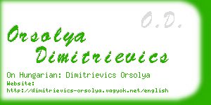 orsolya dimitrievics business card